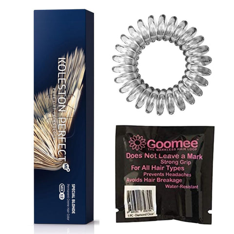 Koleston Perfect 12/81 Special Blonde/Pearl Ash Permanent Creme Hair Color 2 Ounce and Goomee Markless Hair Tie Loop (Bundle 2 items)