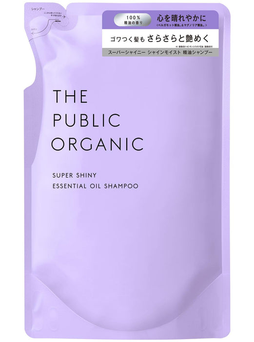 The Public Organic Shampoo Refill [Super Shiny] [Shine Moisture] 400mL Best Cosmetics Amino Acid Aroma Essential Oil Hair Care Made in Japan