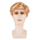 GenmeiFBH Funny Celebrity Wig Presidential Candidate Political Donald Trump Wig Costume Wig Set,President Wig,Billionaire Wig,Mens Blonde Wig,Including A Flag Pin,Perfect for Halloween