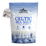 Mystic Nature Celtic Sea Salt - 500g | Organic 100% Natural Unrefined Mineral Rich Celtic Salt Crystals From France | Rich In Magnesium Calcium Iron Potassium