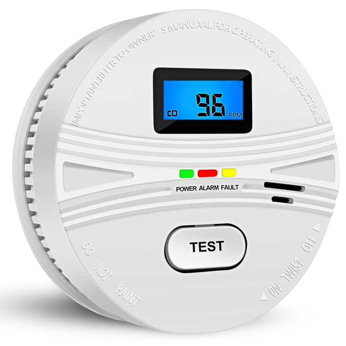 Smoke and Carbon Monoxide Detector with Batteries,2-in-1 Smoke Detector Carbon Monoxide Detector Combo,Smoke and Carbon Monoxide Alarm with Test Button and Digital Display