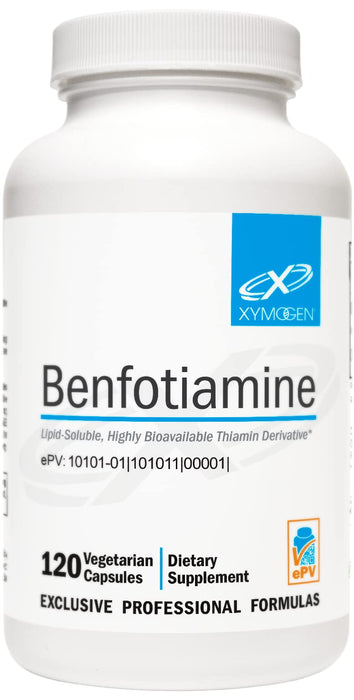 XYMOGEN Benfotiamine 300mg - Highly Bioavailable Thiamine B1 Supplement Derivative to Support Metabolic, Nerve + Vascular Health (120 Capsules)