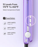 Wavytalk Pro Flat Iron Hair Straightener, 100% Pure Titanium Flat Iron for Easy Glide, Straightener and Curler for All Hairstyles, Dual Voltage Flat Iron for Hair (Purple)