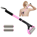 EASACE Lotion Applicator for Back & Body, Long Handle 21.5inch Adjustable Lotion Roller with 2 Replacement Roller for Back self(Pink)