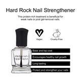 Deborah Lippmann Hard Rock Base and Top Coat | Promotes Healthy Growth for Soft Nails | Diamond Powder Strengthens and Protects Nail Polish | Clear, 50 Fl. Oz