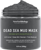 New York Biology Dead Sea Mud Mask for Face and Body Infused with Eucalyptus - Spa Quality Pore Reducer for Acne, Blackheads and Oily Skin - Tightens Skin for A Healthier Complexion - 8.8 oz