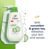 Dove Body Wash with Pump Refreshing Cucumber and Green Tea Refreshes Skin Cleanser That Effectively Washes Away Bacteria While Nourishing Your Skin 30.6 Fl oz(Pack of 3)