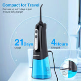 Cordless Water Dental Flosser Teeth Cleaner, INSMART Professional 300ML Tank DIY Mode USB Rechargeable Dental Oral Irrigator for Home and Travel, IPX7 Waterproof 4 Modes Irrigate for Oral Care Blue