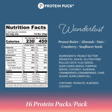 Protein Puck Plant Based Bars | Snacks with 12 grams of Vegan Protein | Gluten Free, Non Dairy, Kosher Certified Non GMO Premium Healthy Bar | Wanderlust, 16 Count (1 Pack)