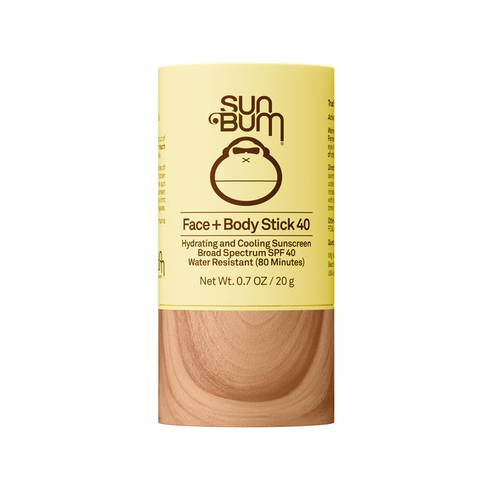 Sun Bum Original SPF 40 Cooling Face and Body Sunscreen Stick - Water resistant Broad Spectrum Facial Sunscreen - Hawaii 104 Act Compliant (Made Without Octinoxate & Oxybenzone) - Travel Size - 0.7 oz