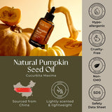 Gya Labs Organic Pumpkin Seed Oil for Hair - Pumpkin Seed Oil Cold Pressed for Skin - Unrefined Pumpkin Oil for Hair, Skin, Face, Nourishing & Strengthening (3.4 fl oz)