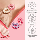 SILKIE x6 Set 100% Pure Mulberry Silk Black Brown Chocolate Pink Nude Neutral Skinny Scrunchies Travel Pouch Everyday Hair Ties Elastics Hair Care Ponytail Holder No Damage (Truffle)