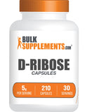 BULKSUPPLEMENTS.COM D-Ribose Capsules - Dietary Supplement for Energy, D-Ribose Pills - Unflavored - 5000mg per Serving - 30-Day Supply (210 Capsules)