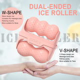 Ice Roller for Face and Eyes - Facial Skin Care Tools with 2 in 1 Roller and Travel Case to Reduce Puffiness and Relief Migraine, Pain. Women Gift (Pink)