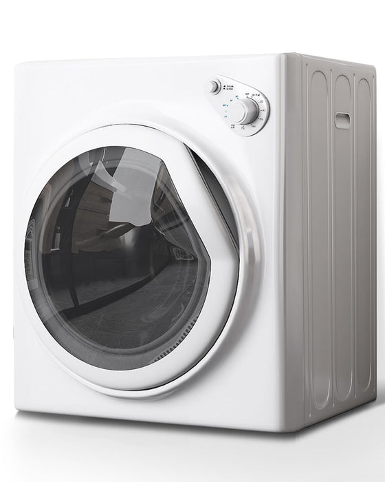 TABU 3.5 Cu. Ft Compact Dryer, Portable Clothes Dryer with Stainless Steel Tub, Front Load Electric Dryer with 4 Automatic Drying Mode, Ideal for Home, Apartment, RV, White