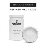 Gentlemen Republic 32oz Refined Gel - Professional Formula for 24 Hour Shine and Hold, Humidity Resistant, 100% Alcohol-Free and Never Flakes, Made in the USA