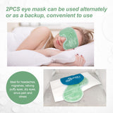 NEWGO Cold Eye Mask Cooling Eye Mask Eye Ice Pack for Puffiness, Reusable Ice Eye Mask Gel Eye Mask Frozen Eye Cold Compress for Dark Circles, Migraines, Stress Relief, Skin Care (Green-2Pack)