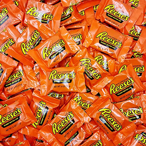 Reeses Peanut Butter Snack Size Cups Candy - Peanut Butter covered in Rich Milk Chocolate - Gluten Free - individually wrapped Bulk Candy (4 Pound)