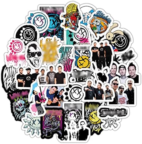BulbaCraft Stickers for Adults, Rock Band Stickers Skateboard, 35 Pieces of Strong Adhesive and Waterproof Sticker, Guitar and Laptop Decals for Teens