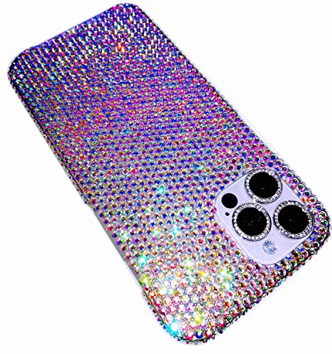 Bling Rhinestone for iPhone 12 Pro Max Case - Over 1400 High Quality Hand Glued Sparkle Diamond Case Compatible with iPhone 12 Pro Max for women girls-AB
