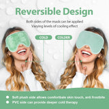 NEWGO Cold Eye Mask Cooling Eye Mask Eye Ice Pack for Puffiness, Reusable Ice Eye Mask Gel Eye Mask Frozen Eye Cold Compress for Dark Circles, Migraines, Stress Relief, Skin Care (Green-2Pack)