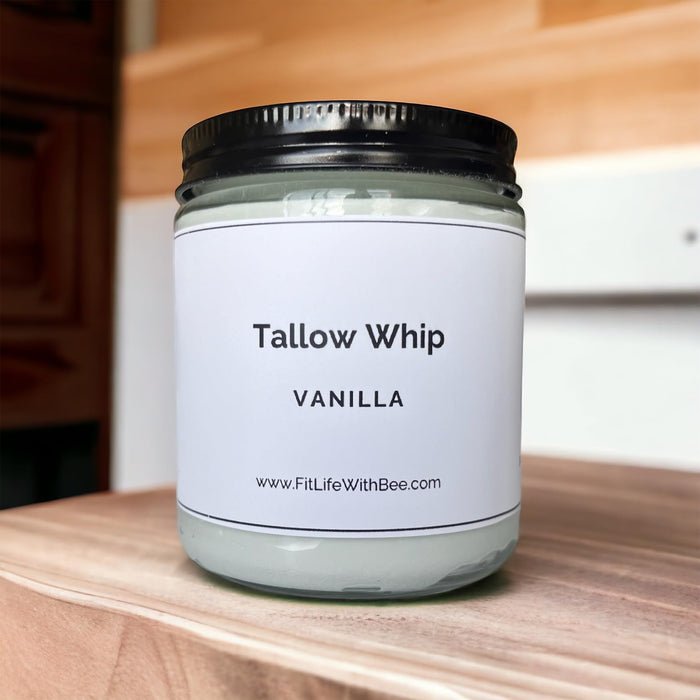 9oz Grass Fed Beef Tallow Cream - Vanilla, Natural Baby Lotion Skin Moisturizer - 100% handmade by FitLifewithBee