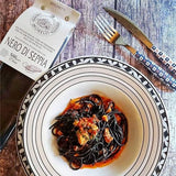 Morelli Squid Ink Pasta Linguine- Organic Italian Pasta - Black Pasta Noodles - Durum Wheat Semolina - Nero Di Seppia Made in Italy - 8.8oz / 250g (pack of 2)