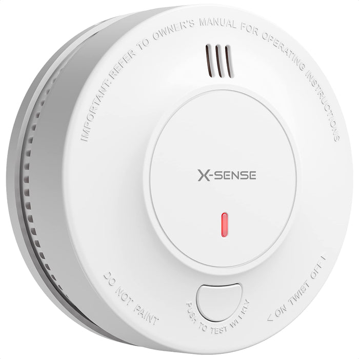 X-Sense 10-Year Battery Smoke Detector, Fire Smoke Alarm with LED Indicator & Silence Button, SD2J0AX, Pack of 2