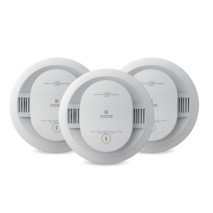 Kidde Hardwired Smoke & Carbon Monoxide Detector for Home, 10-Year Battery Powered, LED Notifications, 3-Pack