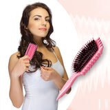 Curl Defining Brush, Curly Hair Brush Curl Brush for Curly Hair, Curl with Prongs Define Styling Brush, Shaping and Defining Curls For Women Men Less Pulling and Curl Separation (Rose)