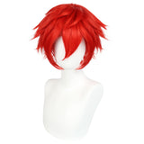 Anogol Hair Cap + Short Red Men's Cosplay Wig for Halloween Christmas Event Costume Party