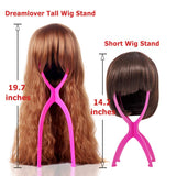 Dreamlover Wig Holder, Multiple Tall Wig Stands for Long Wigs, Hot Pink, 3 Pack