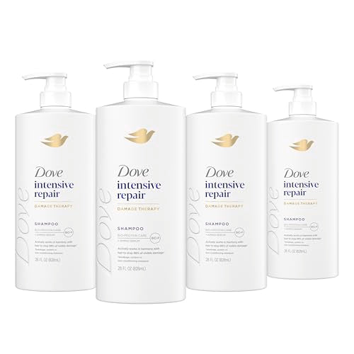 Dove Shampoo 4 Pack Intensive Repair for Damaged Hair with Bio-Protein Care Technology and Amino Serum 28 Fl Oz