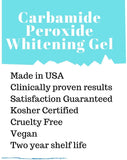 White Teeth GLobal Teeth Whitening Gel 44% Carbamide Peroxide, 6 Tooth Bleaching Gel Syringes