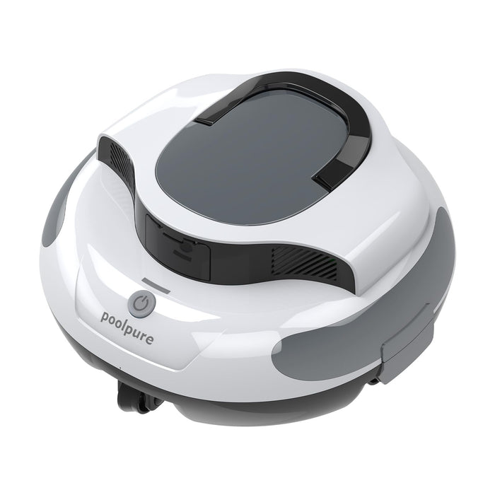 POOLPURE Cordless Robotic Pool Cleaner - Dual 30W Motors, 100Min Runtime, for Above & In-Ground Pools Up to 1000 Sq.Ft, Auto-Parking, Advanced Waterproof Technology
