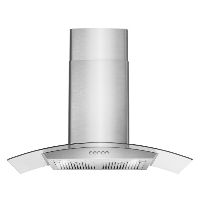 COSMO COS-668WRC90 36 in. Vista Collection 380 CFM Ducted Wall Mount Range Hood, Button Controls, LED Lights, Stainless Steel
