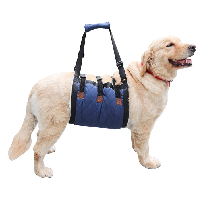 Afuwarm Wider Dog Lift Harness with Handle Help Elderly Canine Back Leg Disabled, Older Dogs Lifter Front or Rear Knee Brace for Torn ACL, Recovery Sling for Hind Hip Support, Medium