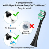 MRYUESG Replacement Heads Compatible with Philips Sonicare 10 Pack, Electric Tooth-Brush Head for Phillips, Black