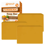 Natrulo Turmeric Skin Soap Bar for Face & Body - 4 Ounce Pack of 3