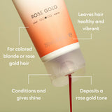 Four Reasons Color Mask - Rose Gold - (27 Colors) Toning Treatment, Color Depositing Conditioner, Tone & Enhance Color-Treated Hair - Semi Permanent Hair Dye, Vegan and Cruelty-Free, 6.76 fl oz