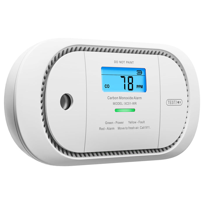 X-Sense Wireless Interconnected Carbon Monoxide Detector, Replaceable Battery Powered CO Alarm with Digital Display and Peak Value Memory, XC01-WR