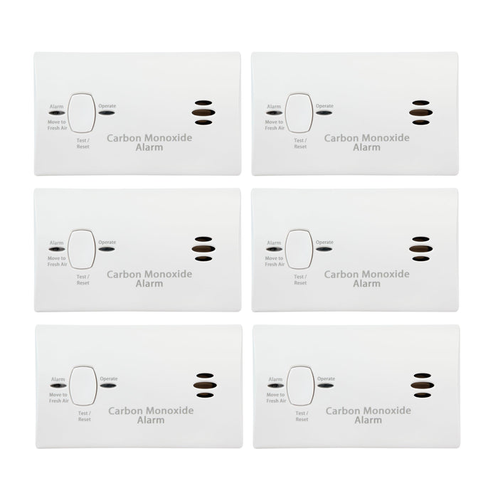 Kidde Carbon Monoxide Detector, Battery Powered CO Alarm with LEDs, Test-Reset Button, Low Battery Indicator, Portable, 6 Pack