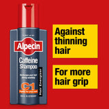 Alpecin Caffeine Natural Hair Shampoo C1 2x 375ml | Against Stronger Thinning and Thicker Hair | | Hair Care for Men Made in Germany