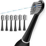 Flossing Toothbrush Head Replacement, Compatible with Water-pik Sonic Fusion / 2.0 SF-01, SF-02, SF03 & SF-04 Tooth-Brush and Water Flosser Combo Brush Heads (Compact, Black(6Packs))