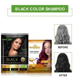 Herbishh Hair Color Shampoo for Gray Hair–Natural Hair Dye Shampoo with Argan Hair Mask–Travel size-Colors Hair in Minutes–Long lasting colour–10pack+1pack–Ammonia-Free (Black)