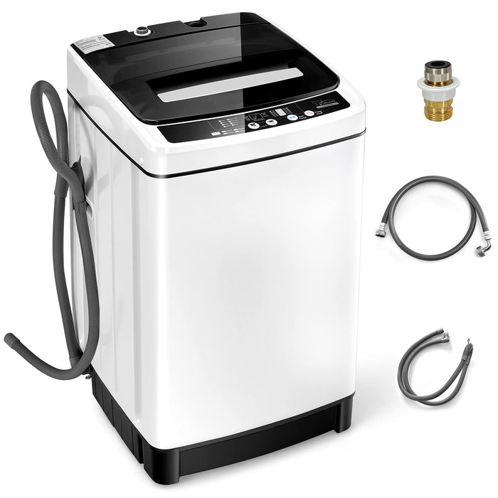 Giantex Portable Washing Machine, 2 in 1 Full Automatic Laundry Washer 1.5Cu.Ft 11lbs Capacity Washing and Spinning Combo 8 Programs 10 Water Levels Energy Saving Top Load Washer for Apartment Dorm
