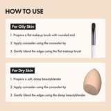 LUNA Long-Lasting Tip Concealer Cover-Fit (#02 Beige) Full Coverage, for Under Eye Dark Circles, Fine Lines, Redness & Discoloration, Korean Makeup 0.26 Fl Oz