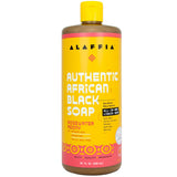 Alaffia Authentic African Black Soap All-in-One, Multi-purpose Face & Body Wash, Shampoo & Shaving Soap, Suitable for All Skin Types, Fair Trade Shea Butter, Rosewater Peony, 32 Fl Oz