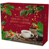 24 Days Advent Calendar With Flavoured Ground Coffee - Christmas Gift Set for Men & Women - French Vanilla, Hazelnut, Irish, Italian & Cinnamon Flavors