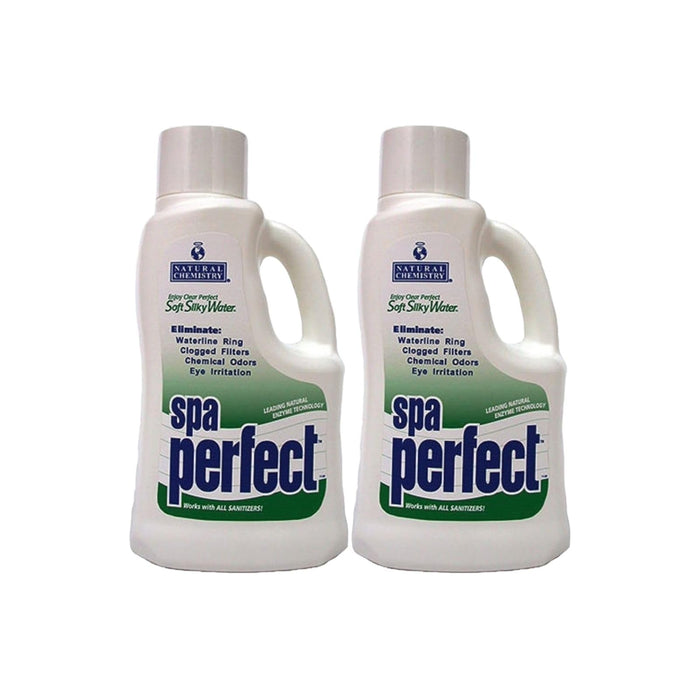 Natural Chemistry Spa Perfect, 2 Liter, Pack of 2, Makes Water Feel Soft and Silky, Removes Waterline Ring, Clogged Filters and Eye Irritation, Works with All Sanitizing Systems